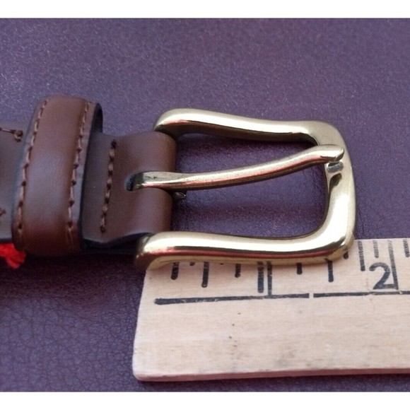 TOMMY HILFIGER Canvas Leather Belt Grosgrain Blue Nautical Ribbon Summer Size 32 - Picture 15 of 16